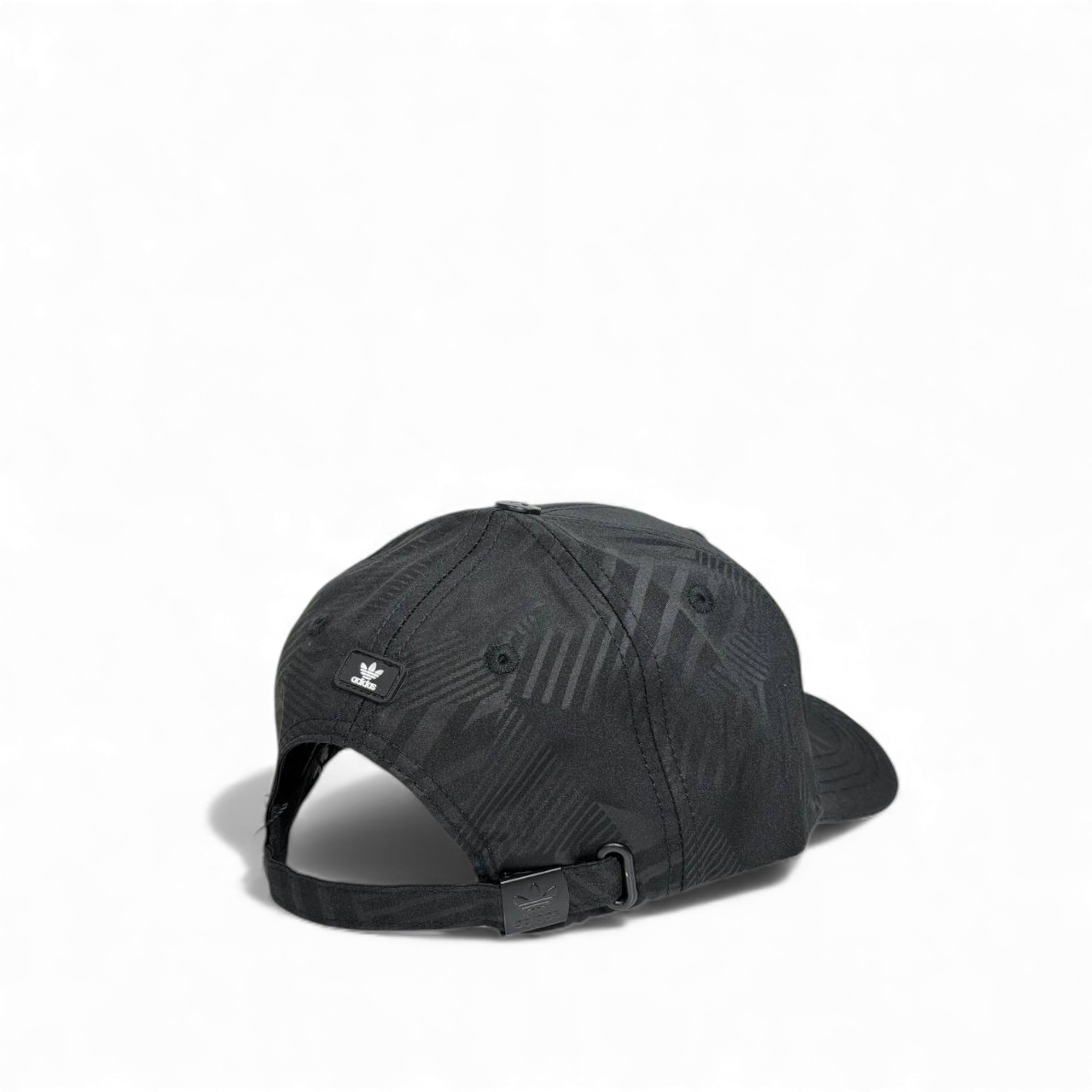 🧢 adidas Black Shadow Pattern Cap – Trefoil Minimal Edition