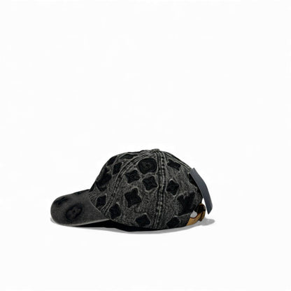 🧢 Louis Vuitton Monogram Black Washed Denim Cap – Luxury Street Edition