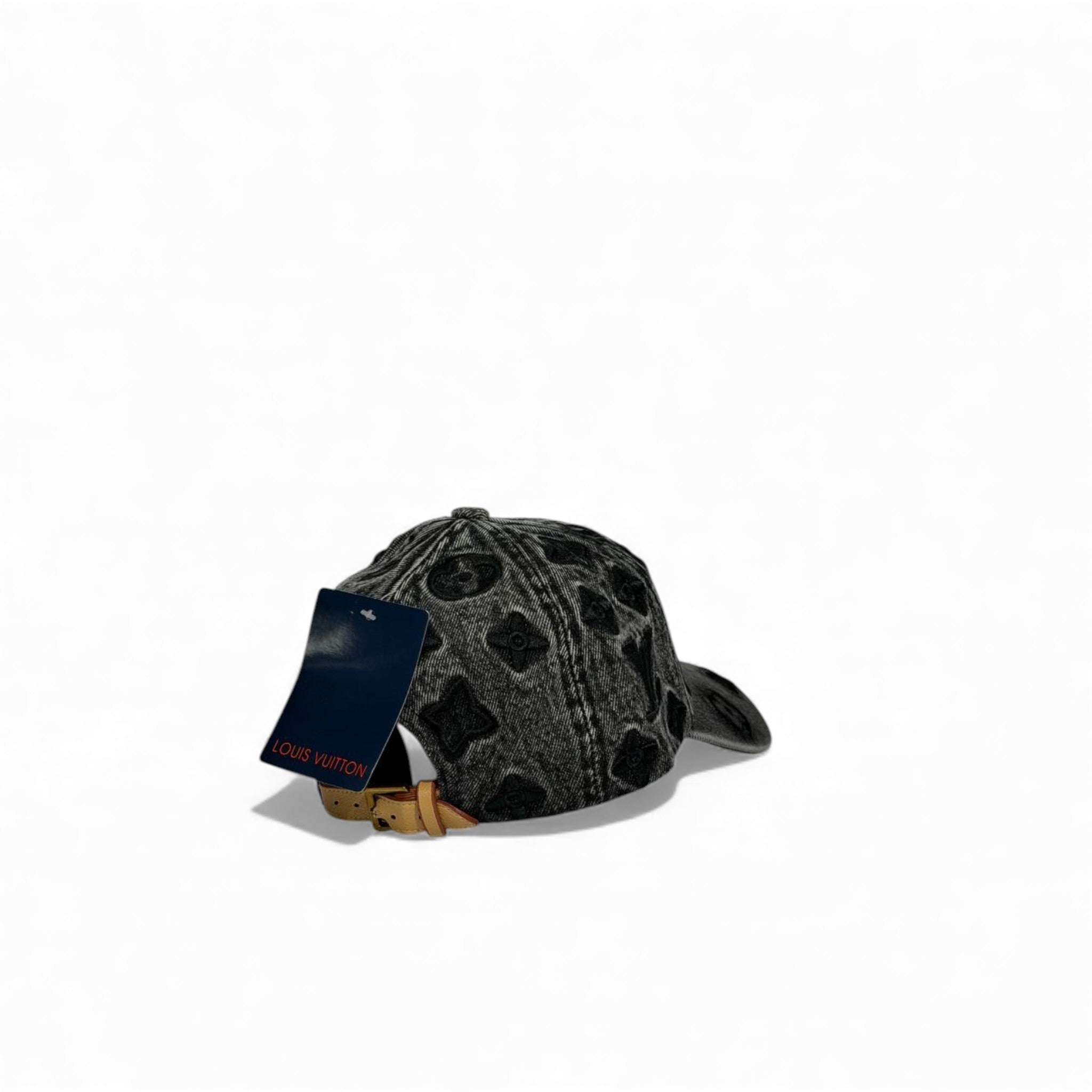 🧢 Louis Vuitton Monogram Black Washed Denim Cap – Luxury Street Edition