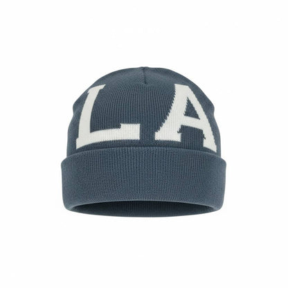 🧢 LA Oversized Logo Beanie – Blue Edition | Streetwear Winter Essential ❄️🔥