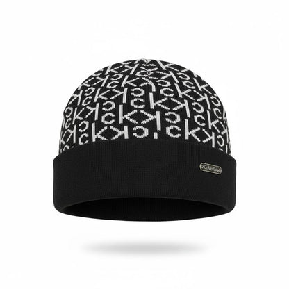 Calvin Klein Monogram Beanie 🖤 | Black & White Winter Knit Hat | Luxury Unisex Style