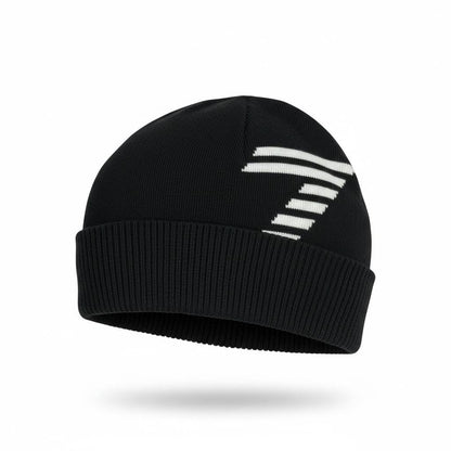 Emporio Armani Black Knit Beanie 🖤 | Minimal White Logo | Premium Winter Hat