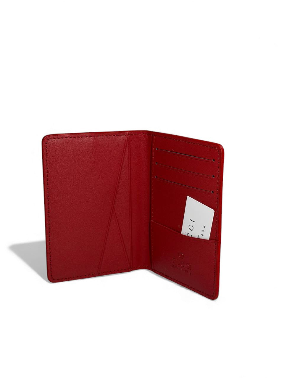 Gucci Red Embossed Leather Card Holder ❤️✨ | Luxury Slim Wallet | Unisex Elegant Design