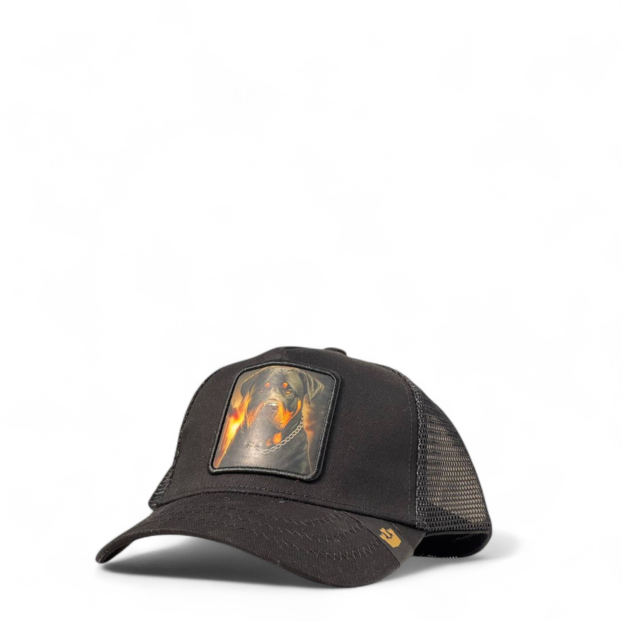 🧢 Fire Rottweiler Trucker Cap – Unleash the Heat