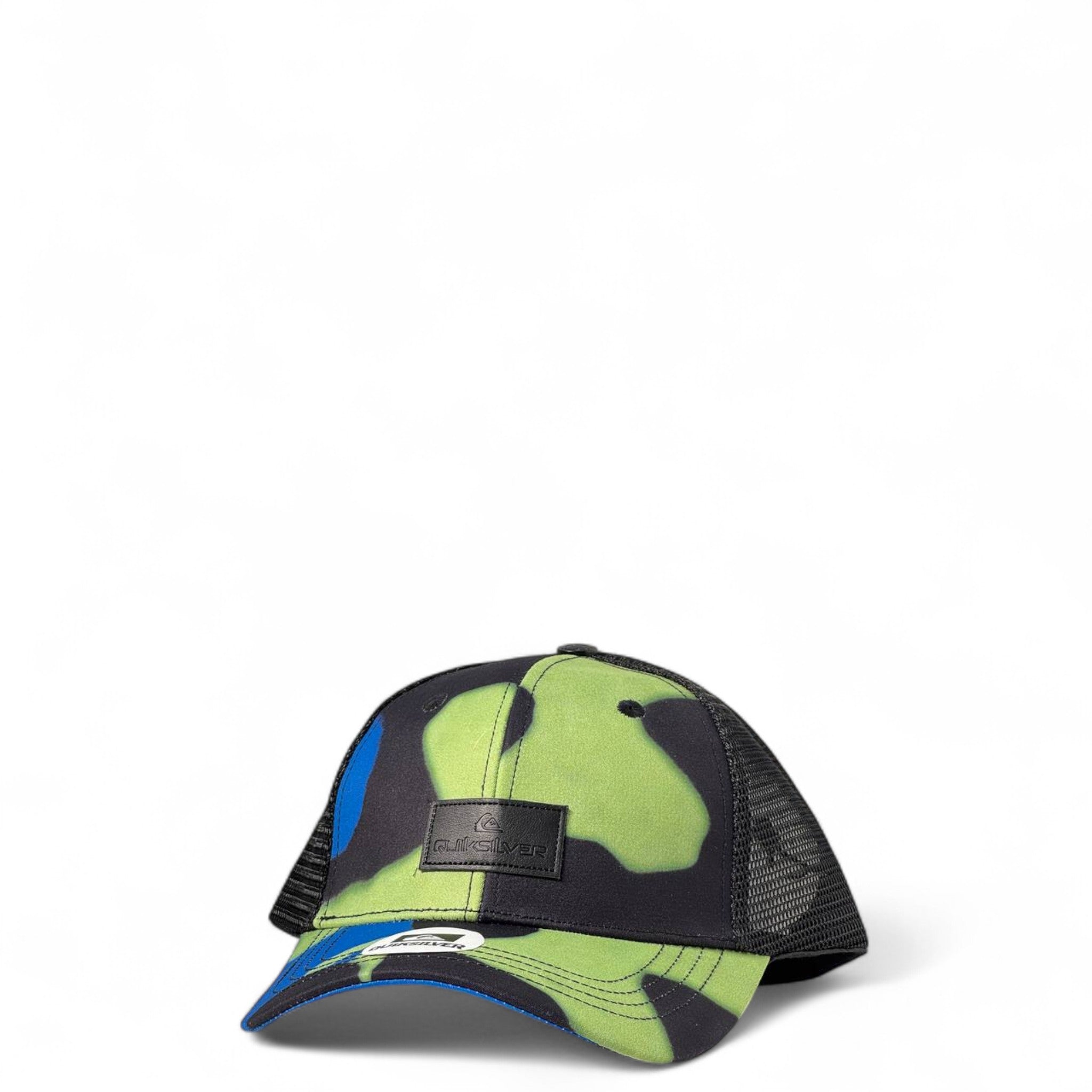 🧢 Quiksilver Green Camo Trucker Cap – Surf Meets Street Utility Style