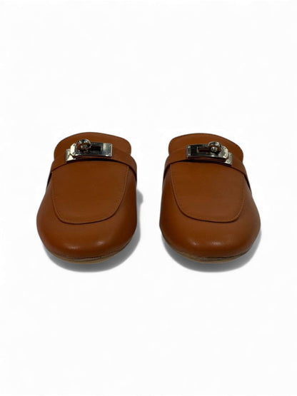 🔥 Hermès-Inspired Leather Mules – Caramel Brown Edition 🔥