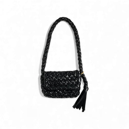 🔥 Bottega Veneta Handmade Woven Shoulder Bag – Black Artisan Edition 🔥