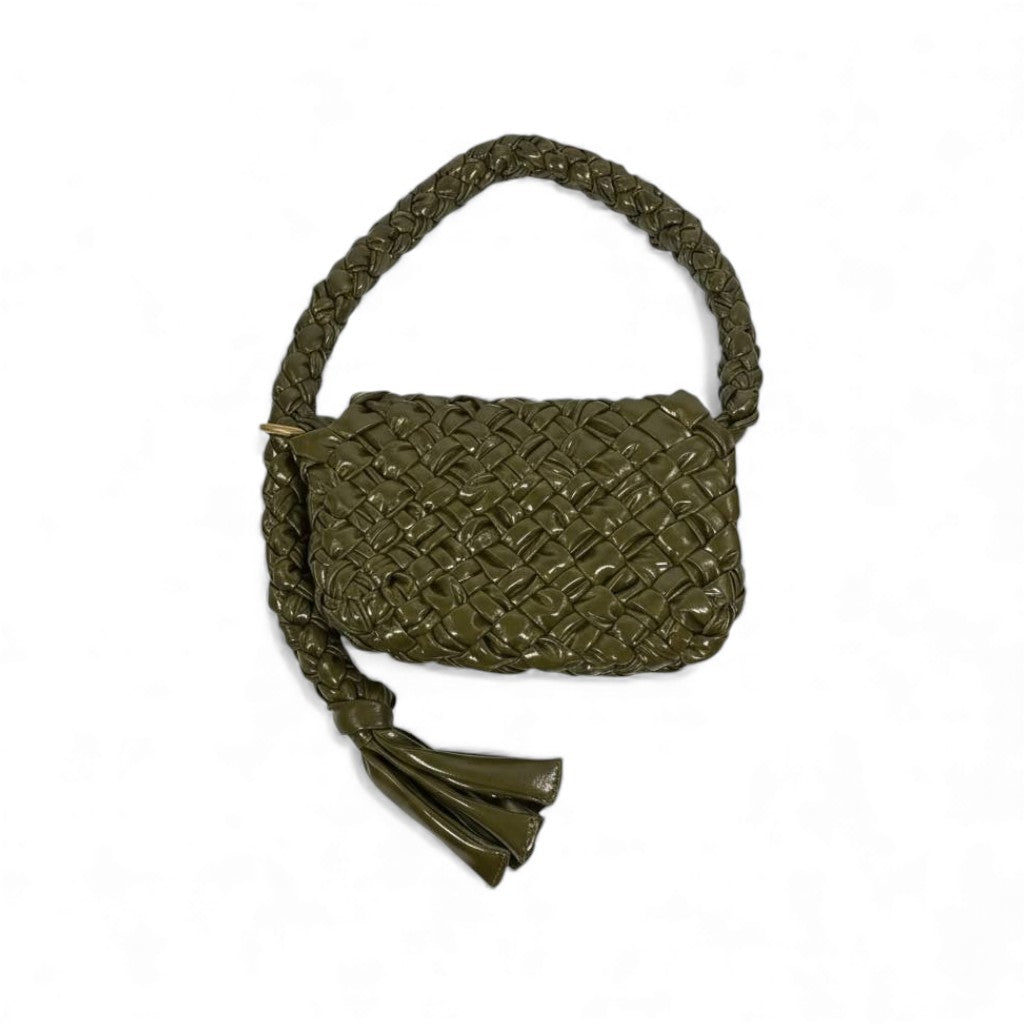 🔥 Bottega Veneta Handmade Woven Shoulder Bag – Olive Green Artisan Edition 🔥