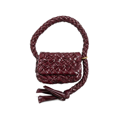🔥 Bottega Veneta Handmade Woven Shoulder Bag – Burgundy Artisan Edition 🔥