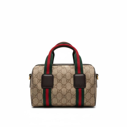 🔥 Gucci Monogram Boston Bag – GG Supreme Web Stripe Edition 🔥