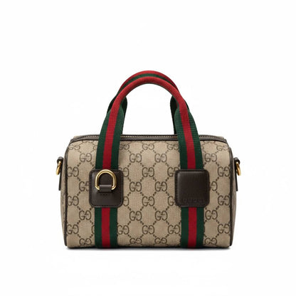 🔥 Gucci Monogram Boston Bag – GG Supreme Web Stripe Edition 🔥