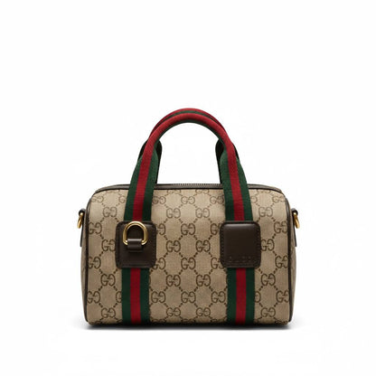 🔥 Gucci Monogram Boston Bag – GG Supreme Web Stripe Edition 🔥