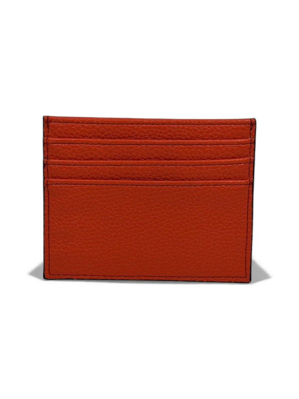 🔥 Hermès-Inspired Orange Leather Card Holder – Perforated H Edition 🔥