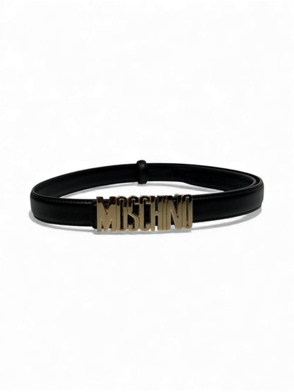 ✨ MOSCHINO Logo Leather Belt – 105cm ✨