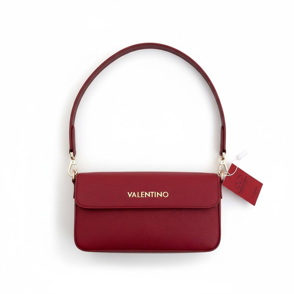 ❤️ Valentino Inspired Shoulder Bag – Red Edition with Bold Logo Strap ❤️