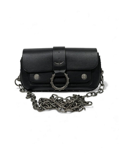 ✨ Zadig & Voltaire Rock Biker Mini Clutch – Black Leather ✨