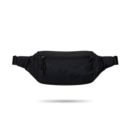 🎾 Lacoste Black Monogram Belt Bag – Sporty Urban Essential 🎒🐊