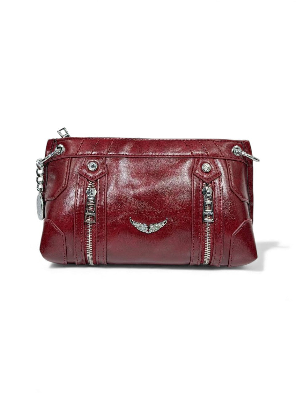 🔥 Zadig & Voltaire Rock Crossbody – Burgundy Edition 🎸❤️