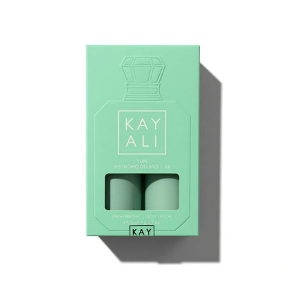 Kayali Yum Pistachio Gelato 33 Gift Set 💚✨ | Fresh Perfume & Body Lotion Duo