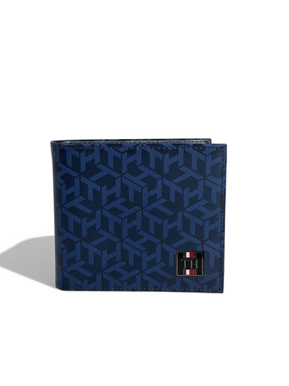 Tommy Hilfiger Blue Monogram Bifold Wallet – Luxury Men’s Accessory 💙🇺🇸