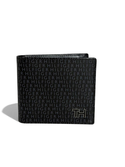 Tommy Hilfiger Black Monogram Bifold Wallet – Premium Leather 🖤✨