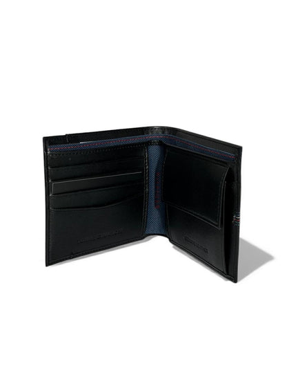 Tommy Hilfiger Black Stitch Leather Wallet 🖤✨ | Classic & Slim Design
