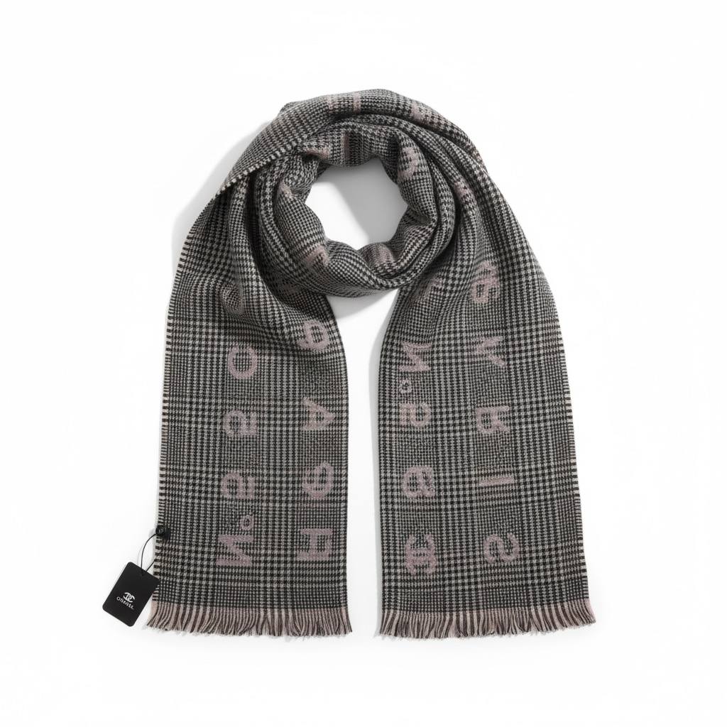 🖤 Chanel Signature Monogram Wool Scarf – Luxury Winter Icon 🧣✨