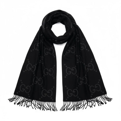 ✨ Gucci GG Monogram Black Scarf – Luxury Winter Essential 🖤🧣✨