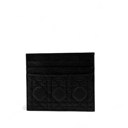 ✨ Dior Black Leather Card Holder – CD Gold Accent