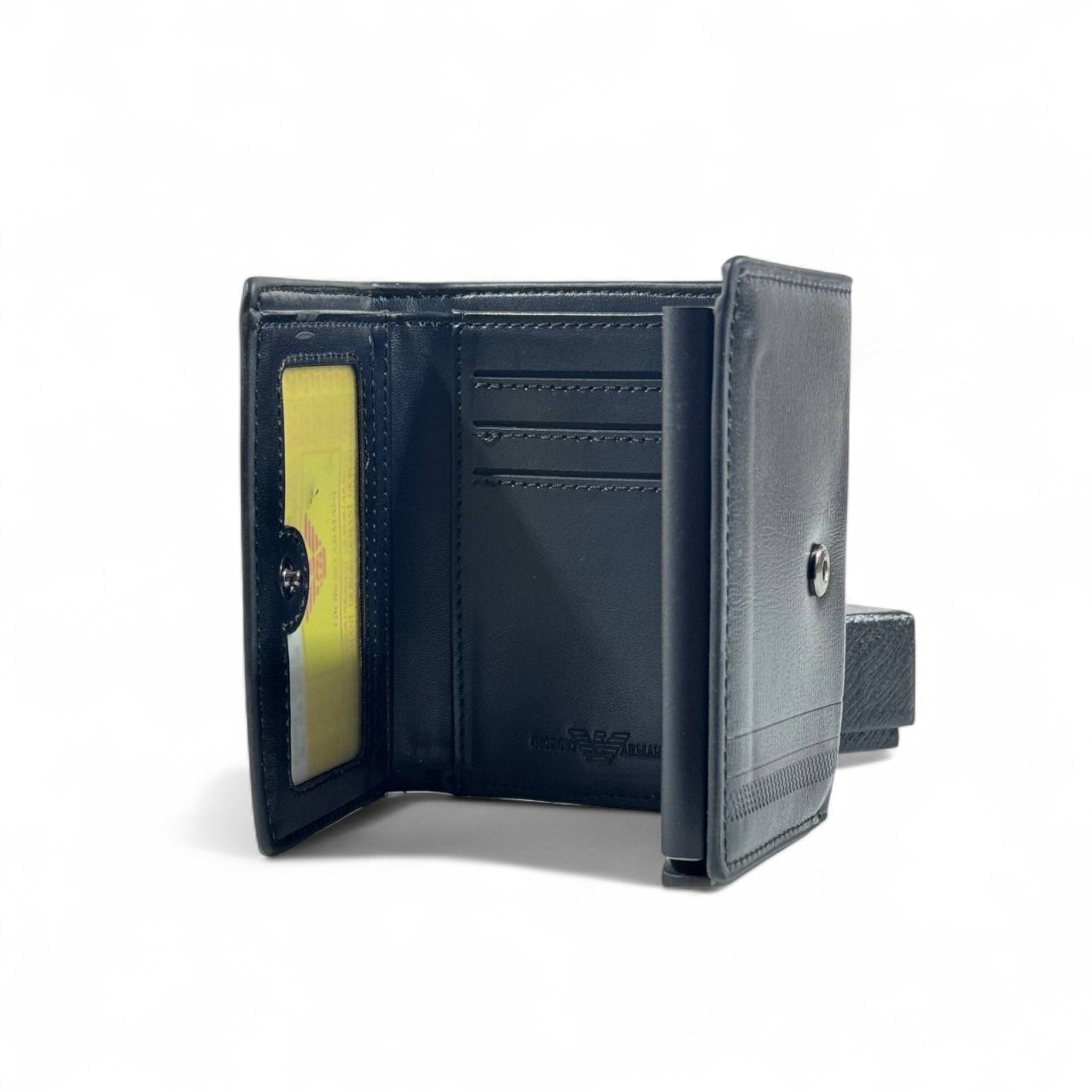 🖤 Emporio Armani Black Leather Wallet – Iconic Eagle Logo