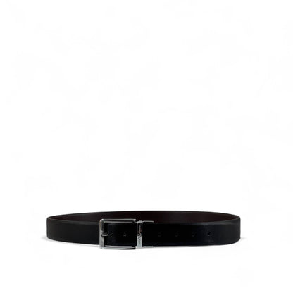 🖤 Armani Exchange Black Leather Belt – AX Logo Buckle | 115 cm