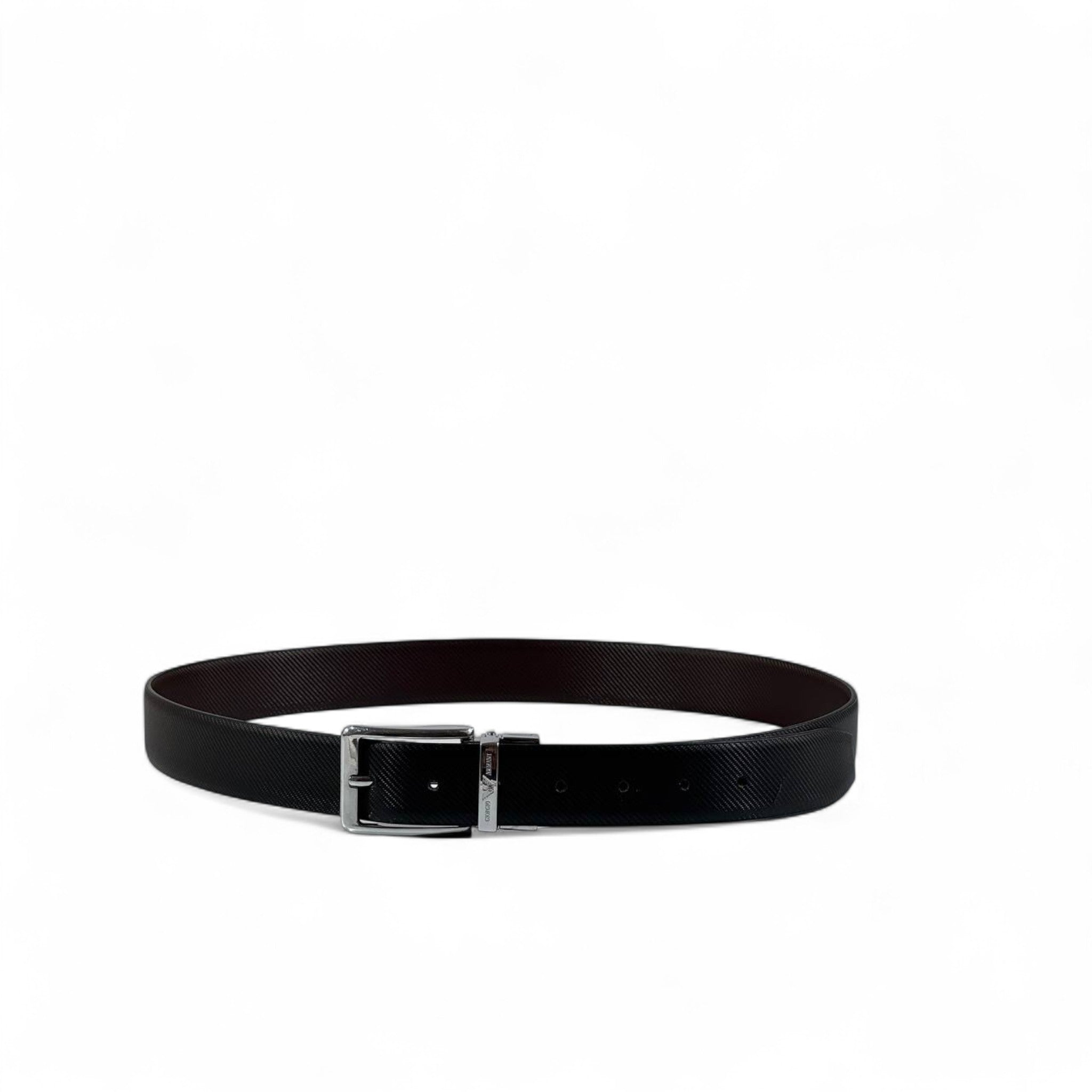 🖤 Armani Exchange Black Leather Belt – AX Logo Buckle | 115 cm
