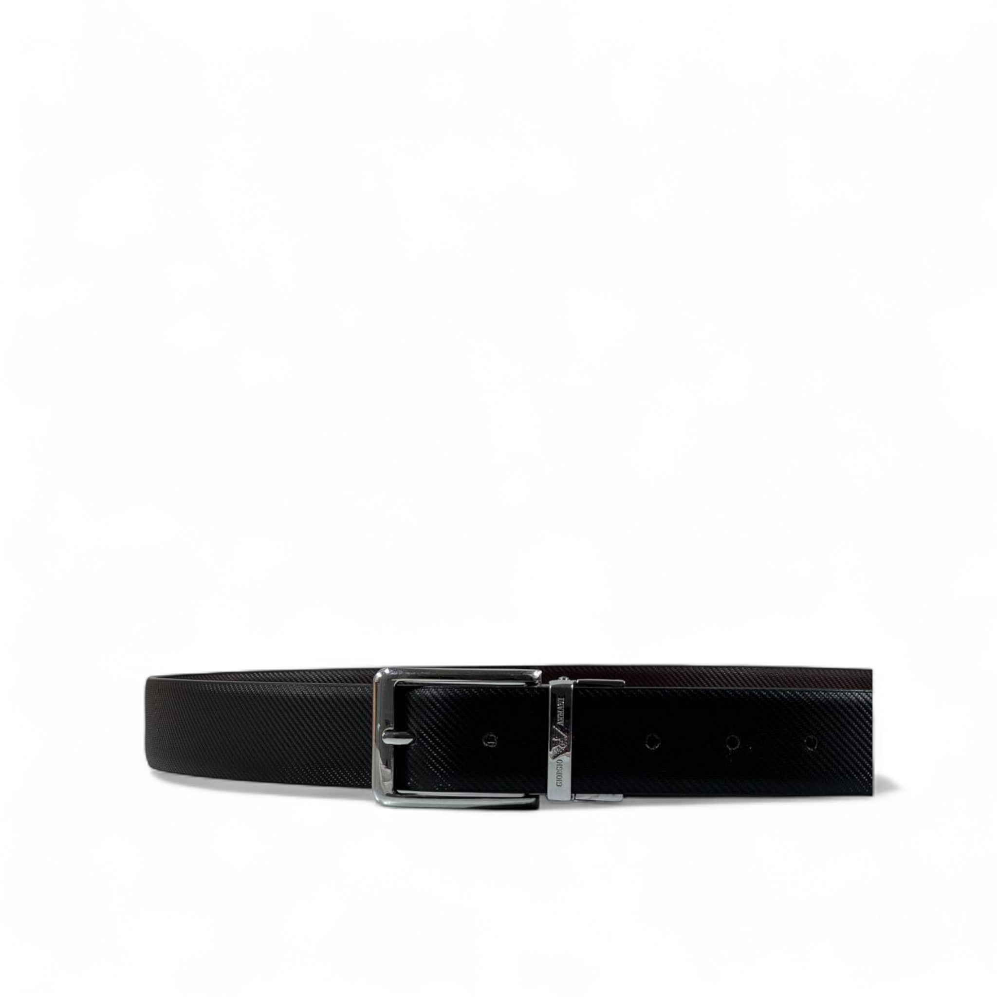 🖤 Armani Exchange Black Leather Belt – AX Logo Buckle | 115 cm