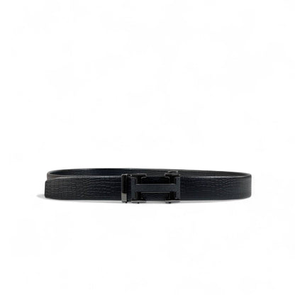 Hermès Black Croc-Embossed Leather Belt with H Buckle | 120 cm
