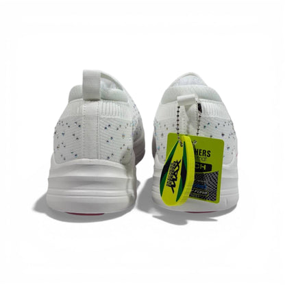 Skechers Crystal Knit Slip-On Sneakers – White Comfort Walking Shoes ✨👟 | Lightweight Breathable Trainers