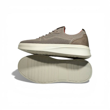 Skechers Knit Comfort Sneakers – Taupe Lightweight Walking Shoes 👟✨ | Breathable Casual Trainers