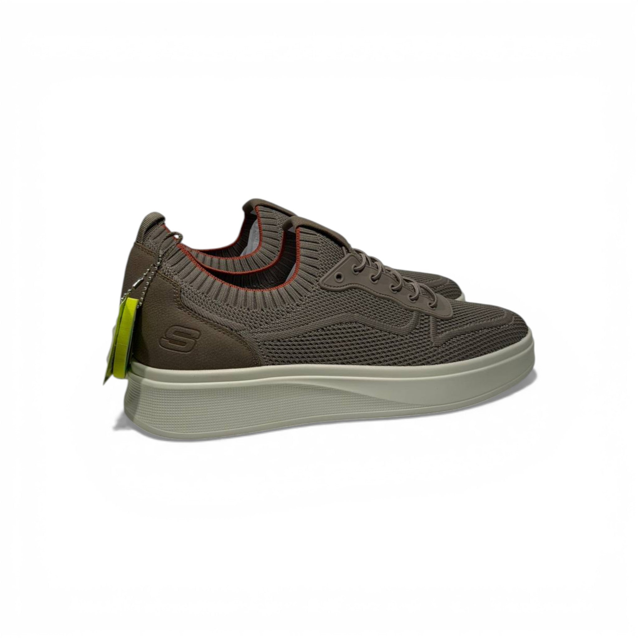 Skechers Knit Comfort Sneakers – Taupe Lightweight Walking Shoes 👟✨ | Breathable Casual Trainers