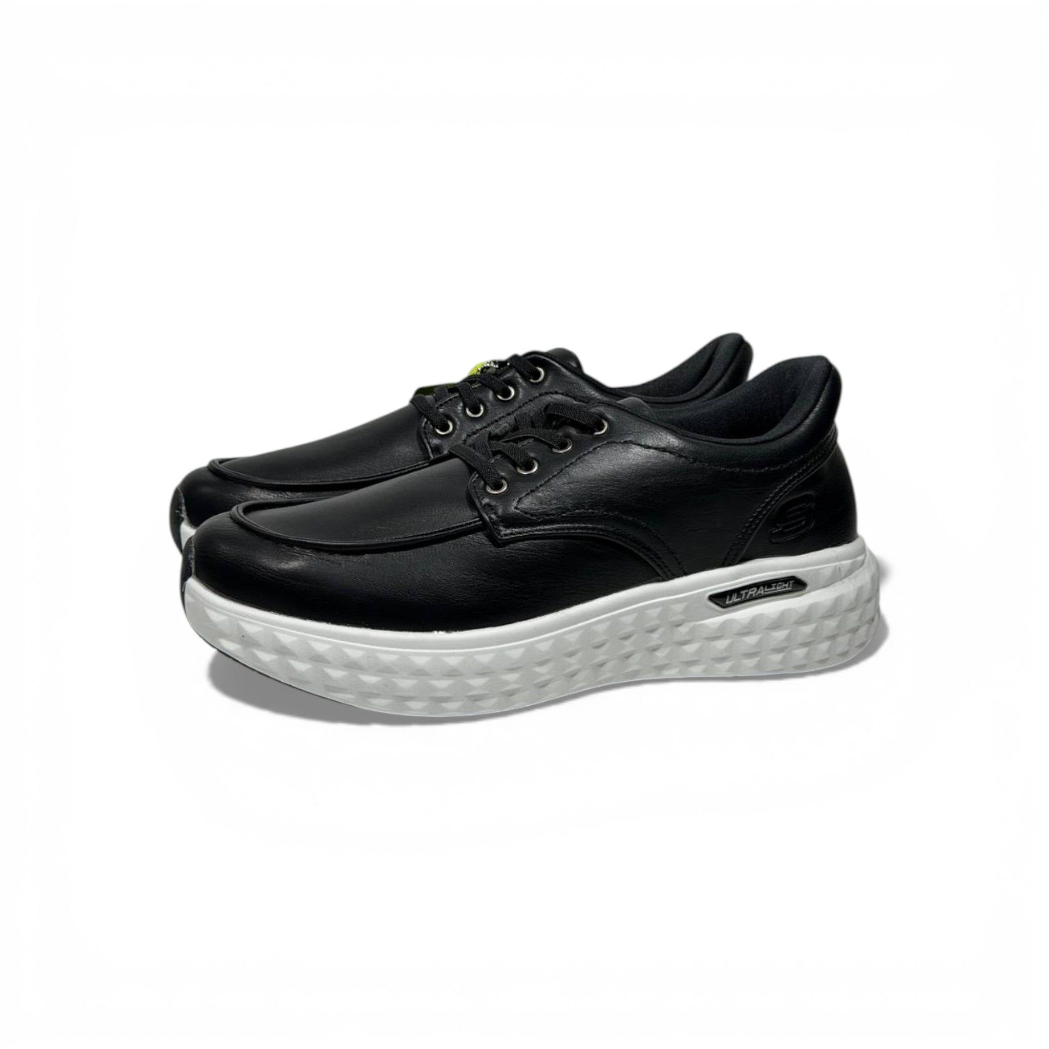 Skechers Ultra Light Leather Sneakers – Black Classic Comfort Shoes 🖤👞 | Lightweight Casual Walking Shoes