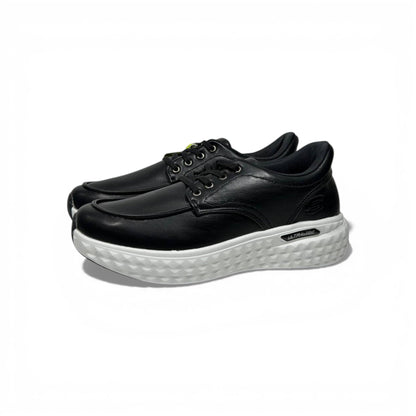 Skechers Ultra Light Leather Sneakers – Black Classic Comfort Shoes 🖤👞 | Lightweight Casual Walking Shoes