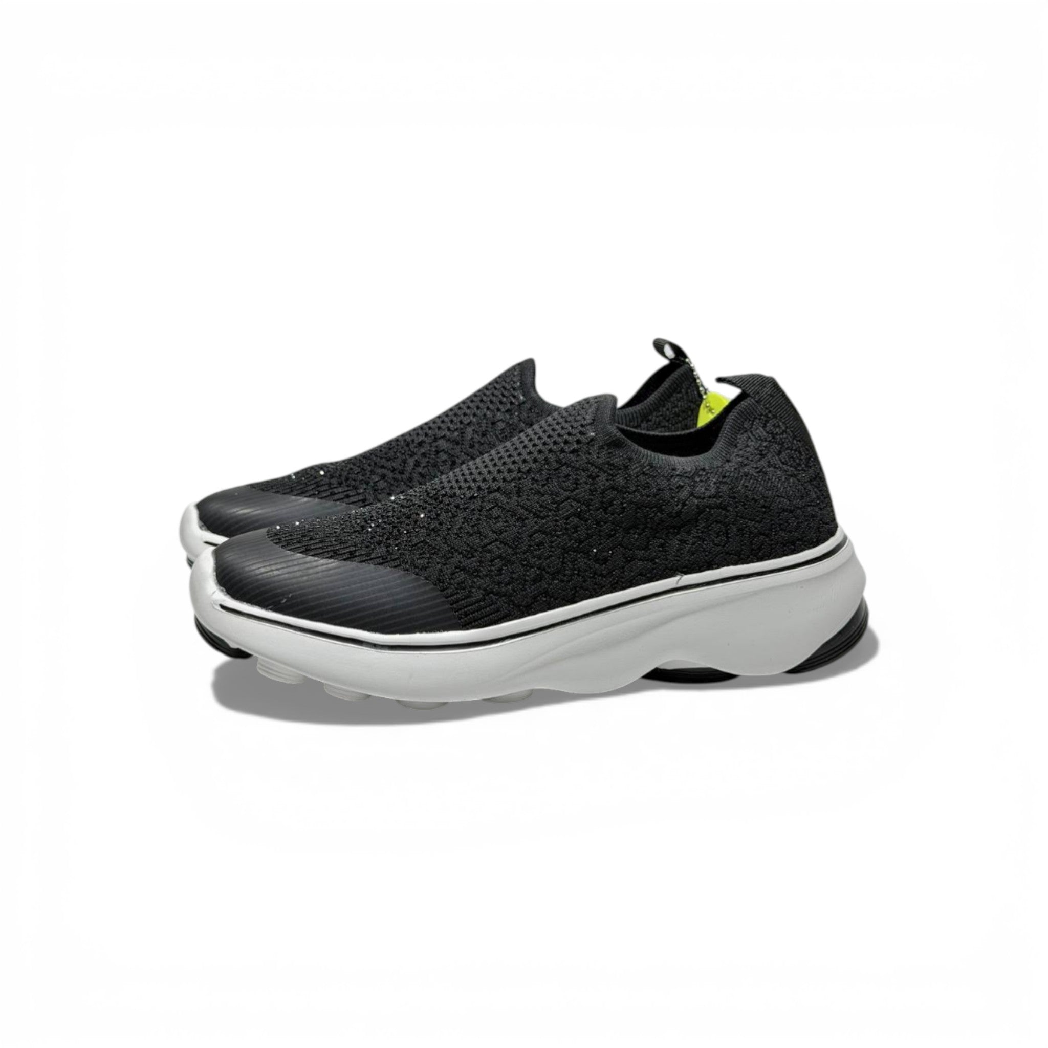 Skechers Slip-On Knit Sneakers – Black Lightweight Comfort Walking Shoes 👟🖤 | Breathable Casual Trainers