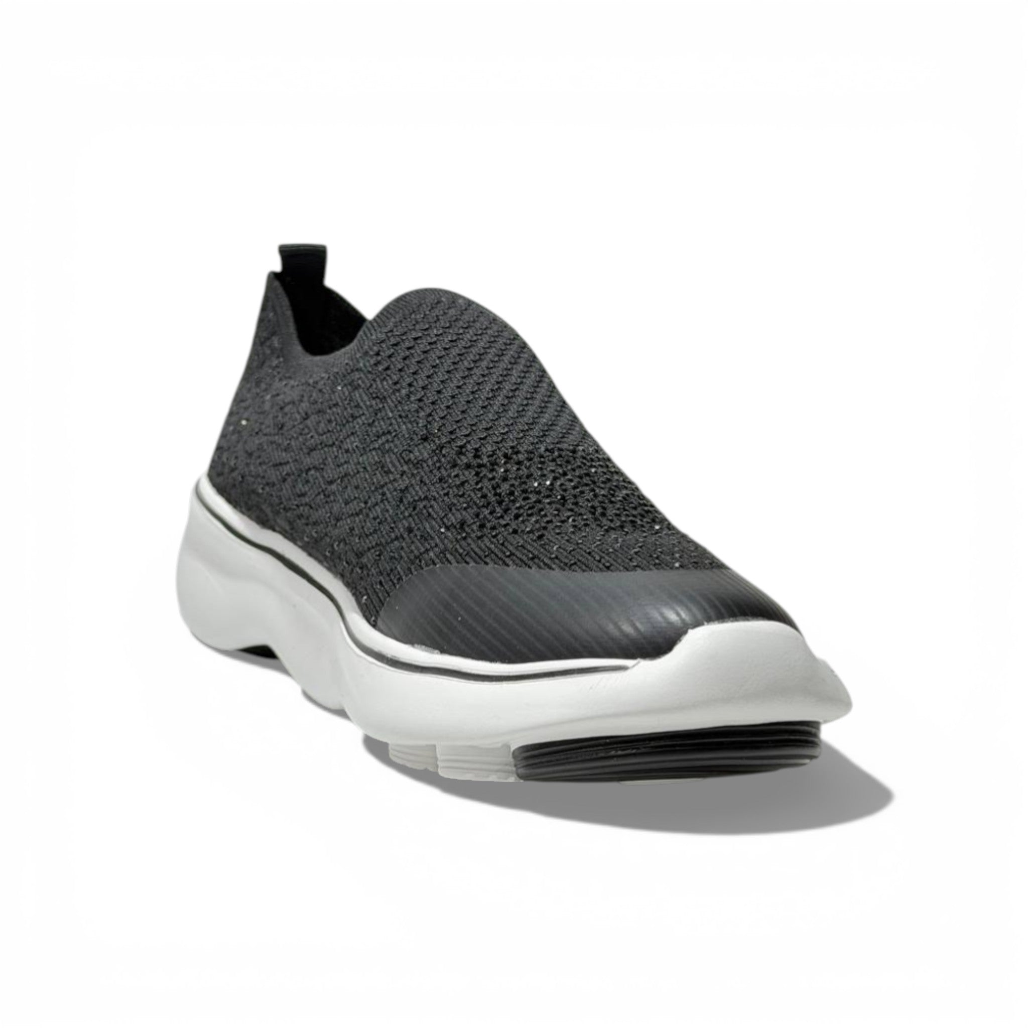 Skechers Slip-On Knit Sneakers – Black Lightweight Comfort Walking Shoes 👟🖤 | Breathable Casual Trainers