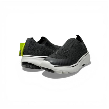 Skechers Slip-On Knit Sneakers – Black Lightweight Comfort Walking Shoes 👟🖤 | Breathable Casual Trainers