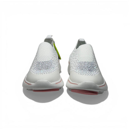 Skechers Crystal Slip-On Sneakers – White Sparkle Comfort Shoes ✨👟 | Lightweight Breathable Walking Trainers