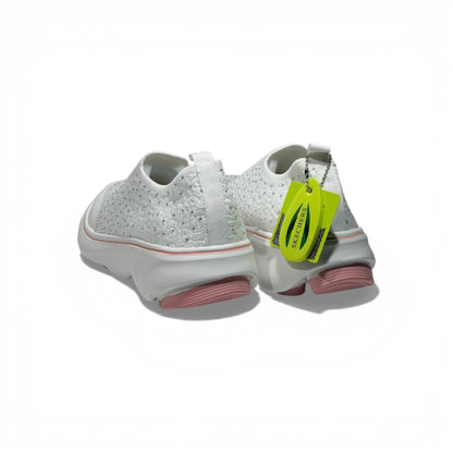 Skechers Crystal Slip-On Sneakers – White Sparkle Comfort Shoes ✨👟 | Lightweight Breathable Walking Trainers