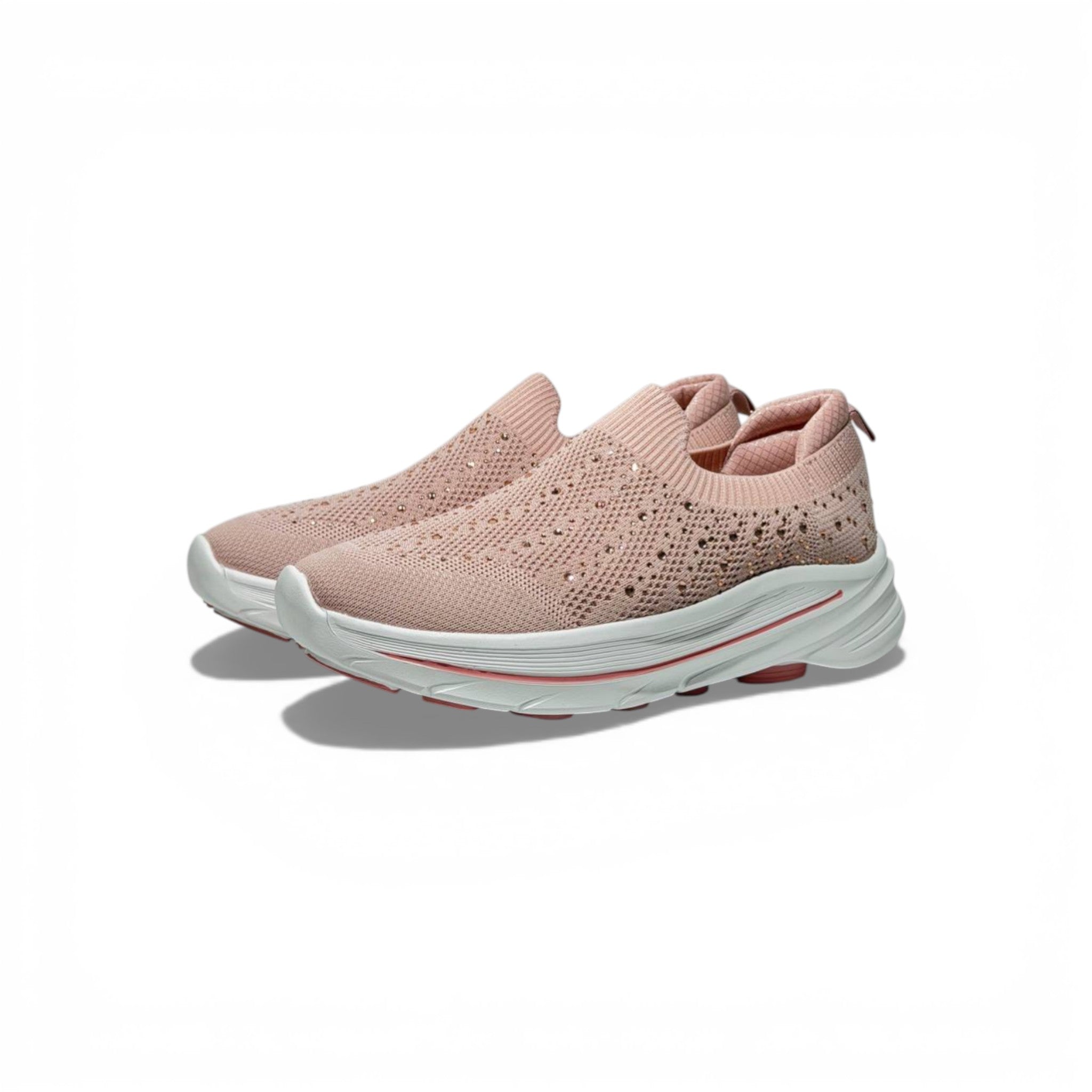 Skechers Crystal Slip-On Sneakers – Blush Pink Sparkle Comfort Shoes ✨👟 | Lightweight Breathable Walking Trainers