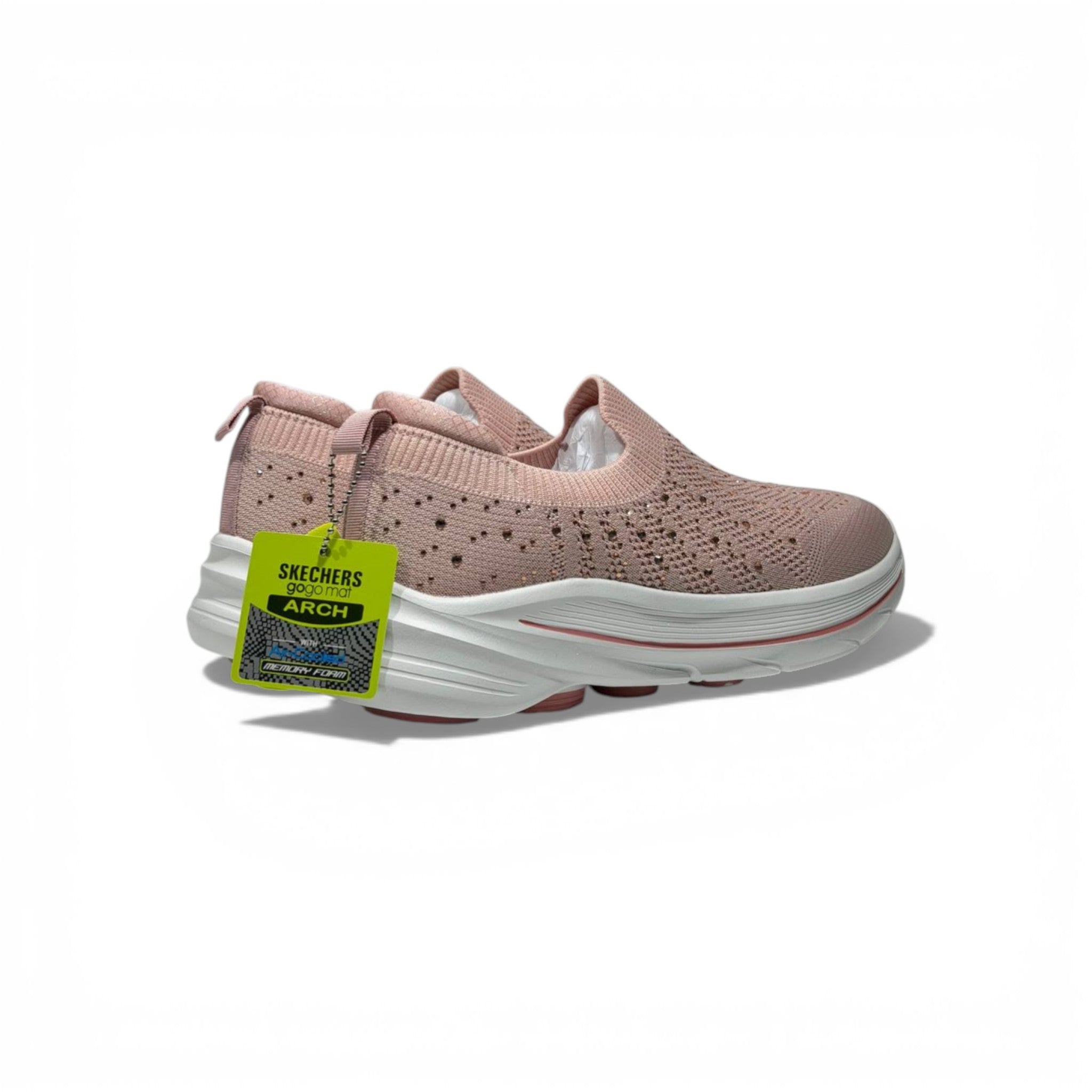 Skechers Crystal Slip-On Sneakers – Blush Pink Sparkle Comfort Shoes ✨👟 | Lightweight Breathable Walking Trainers