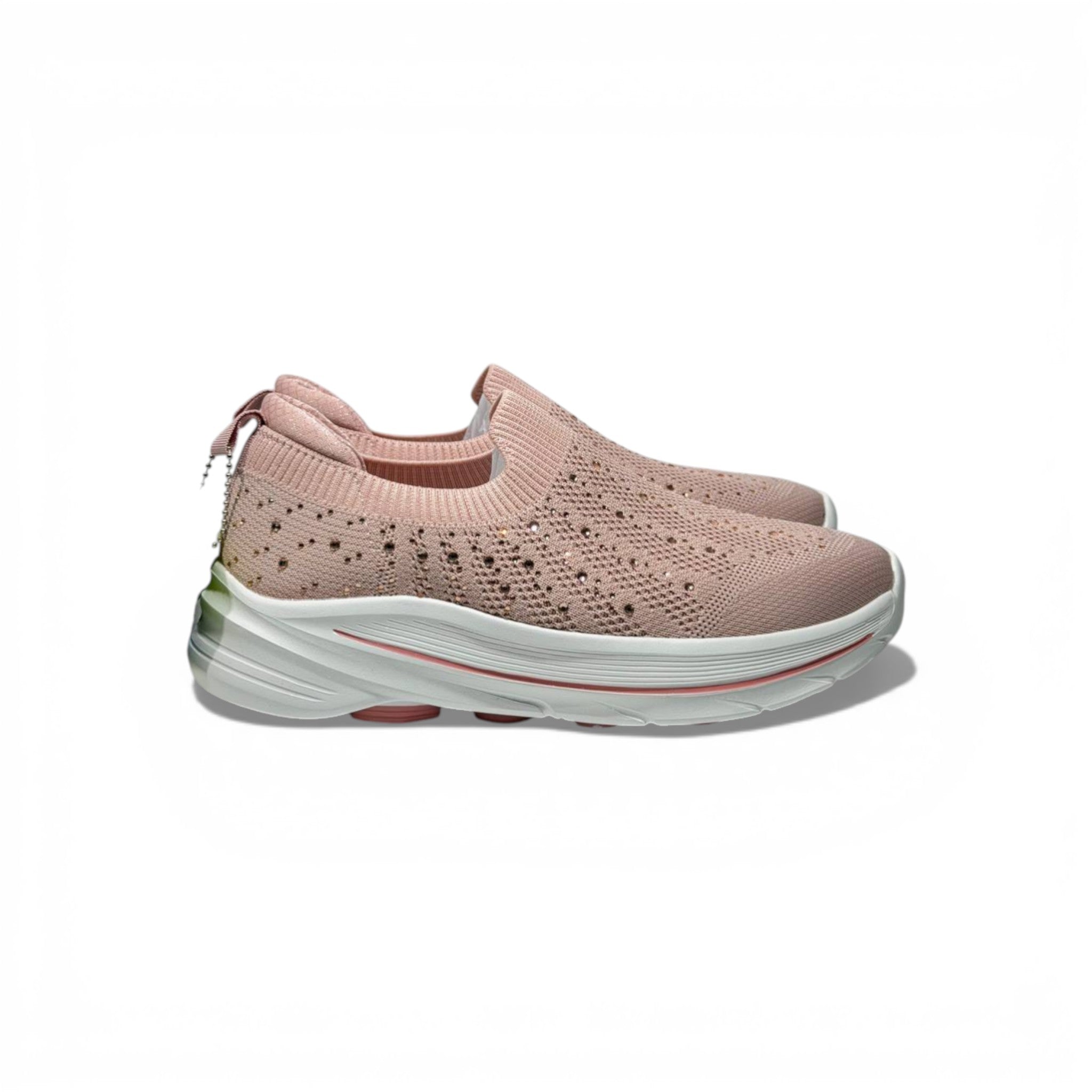 Skechers Crystal Slip-On Sneakers – Blush Pink Sparkle Comfort Shoes ✨👟 | Lightweight Breathable Walking Trainers