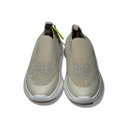 Skechers Crystal Slip-On Sneakers – Beige Sparkle Comfort Shoes ✨👟 | Lightweight Breathable Walking Trainers