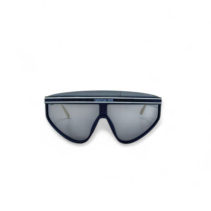 Christian Dior Futuristic Shield Sunglasses – Black & Gold Visionary Style 🖤👑