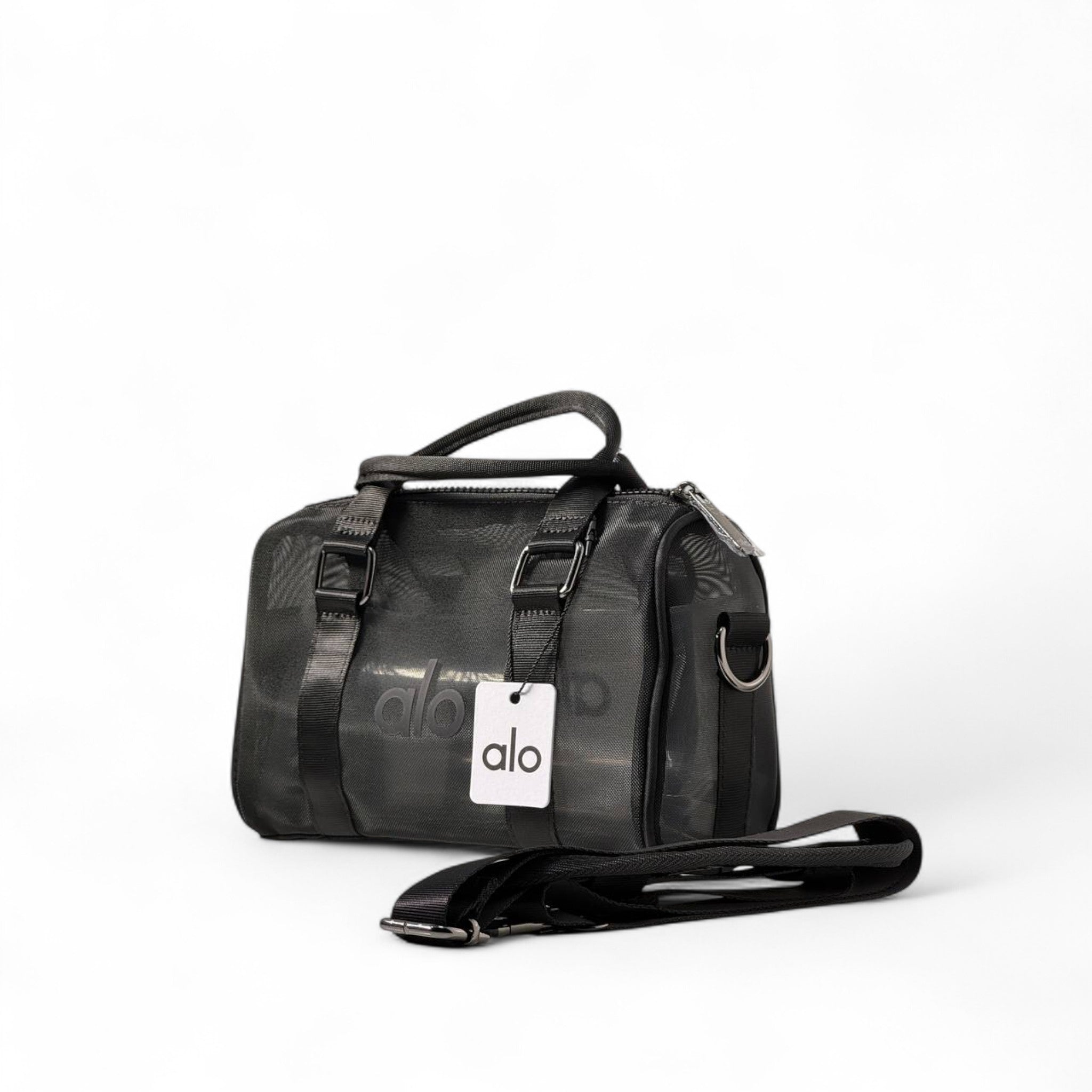 Alo Mini Duffel Bag – Sleek Black Gym & Street Essential 🖤 ( without box)